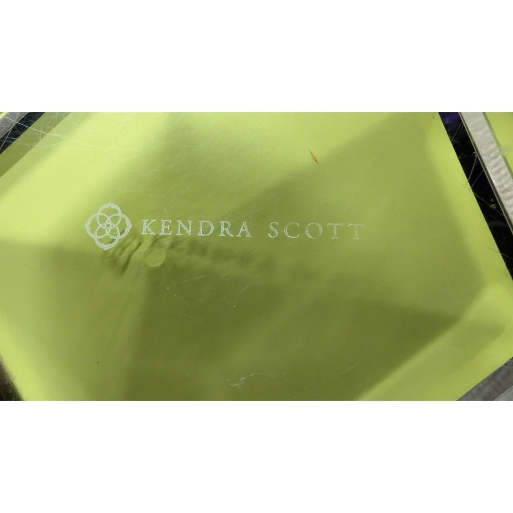 Kendra Scott Gold Plated Geometric Faceted Ring Dish Earring Modern Jewelry Tray